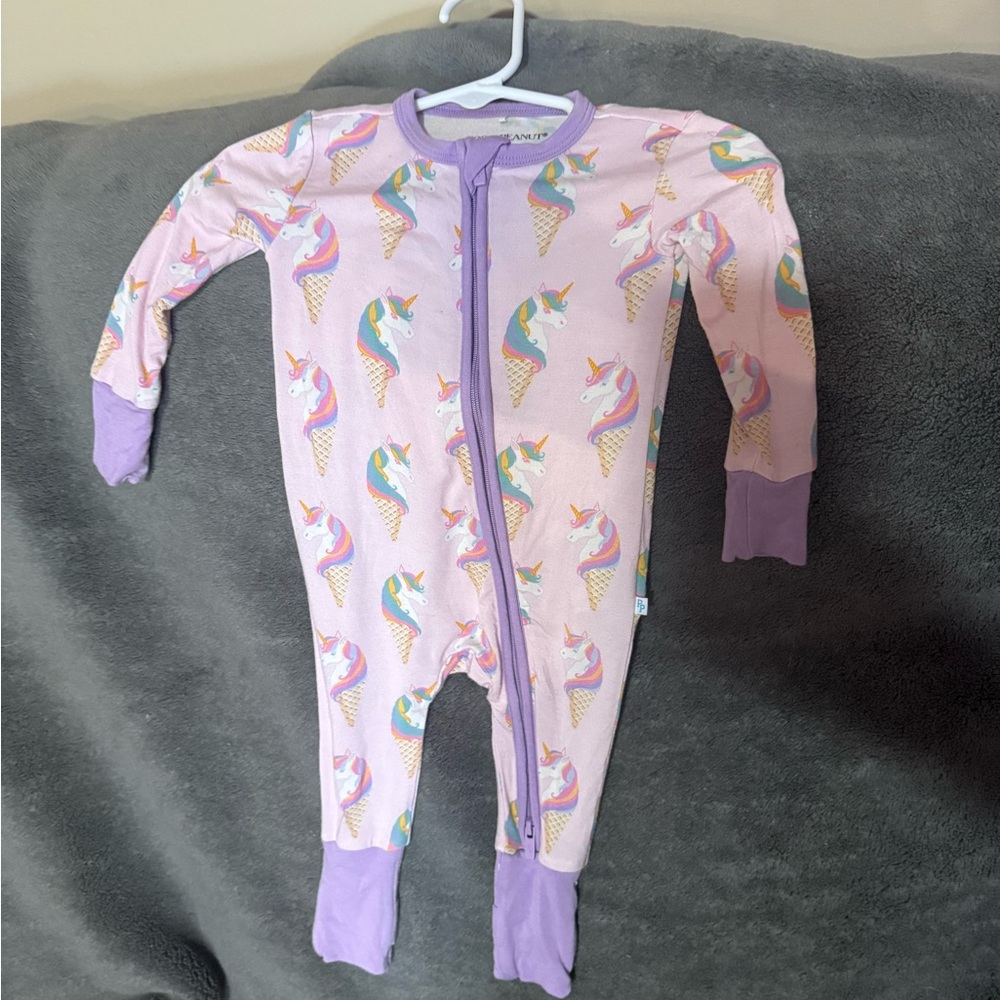 Posh Peanut Unicorn Ice Cream Footie - Pink and Purple